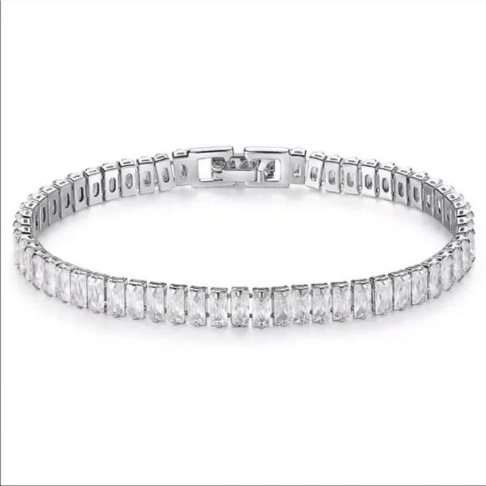 7” NEW 925 STERLING SILVER CUT DIAMOND BRACELET, NICE BRACELET, CUTE BRACELET - Picture 6 of 7
